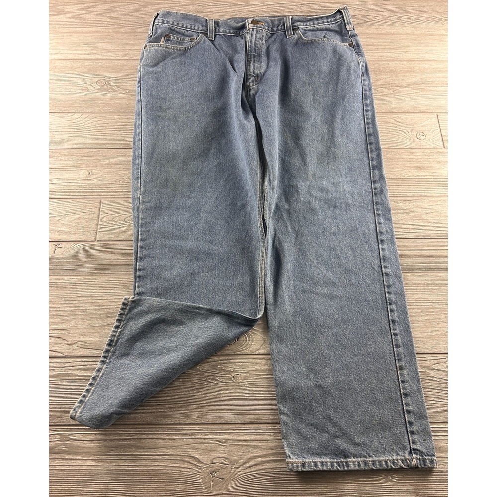 Carhartt B460 DPS Jeans Mens 42x30 Blue Relaxed Fit Workwear Denim Outdoor